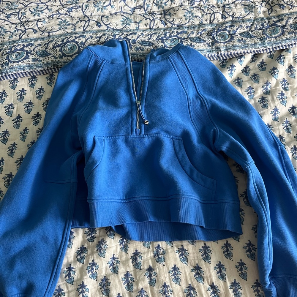 Lululemon Athletica Blue Scuba Hoodie Half Zip